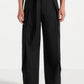Carbon Black Relaxed Fit Wrap Leg Tailored Trouser By Emporeo