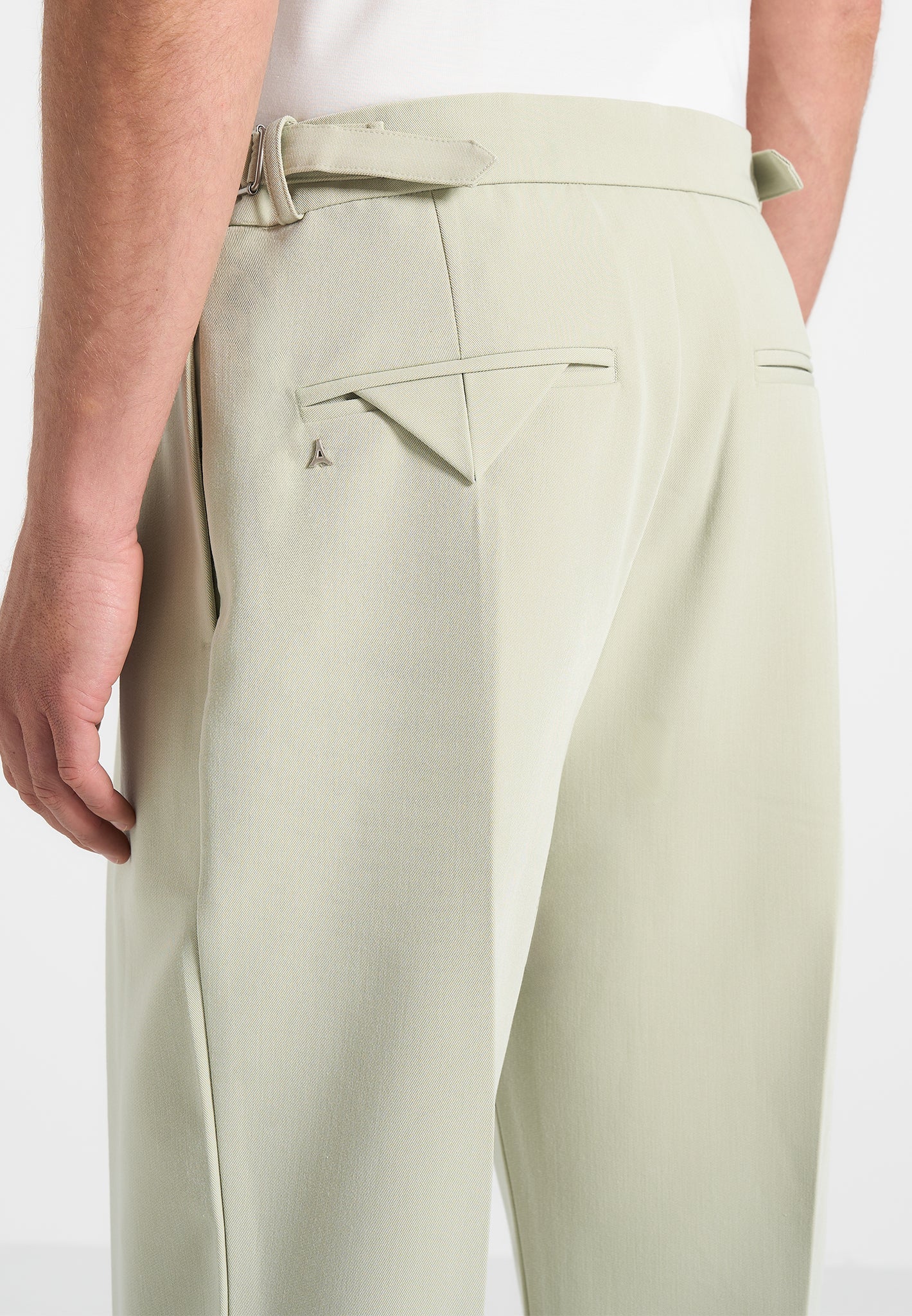 Lime Relaxed Fit Two Pleated Tailored Trouser By Emporeo