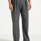 Elephant Grey Relaxed Fit Two Pleated Tailored Trouser By Emporeo
