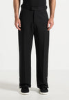 Shadow Black Relaxed Fit Tailored Button Cuff Trouser By Emporeo