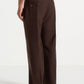 Dark Brown Relaxed Fit Two Pleated Tailored Trouser By Emporeo