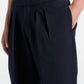 Navy Blue  Relaxed Fit Two Pleated Tailored Trouser By Emporeo
