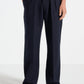 Navy Blue  Relaxed Fit Two Pleated Tailored Trouser By Emporeo