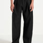 Noir Black Box Pleat Wide Leg Trousers By Emporeo