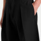 Noir Black Box Pleat Wide Leg Trousers By Emporeo
