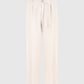 Cream Relaxed Fit Belted Tailored Trousers By Emporeo