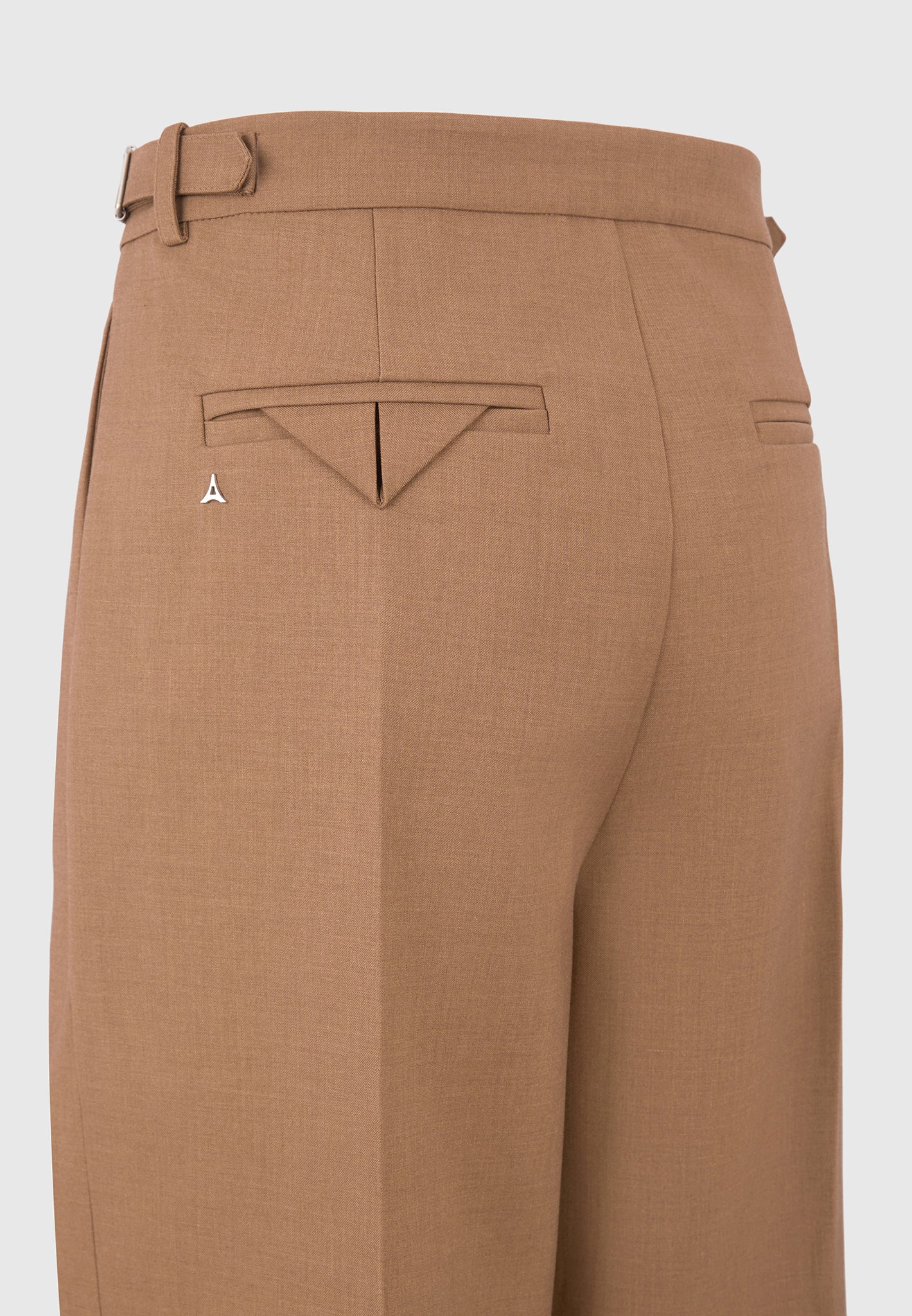 Light Brown Relaxed Fit Two Pleated Tailored Trouser By Emporeo