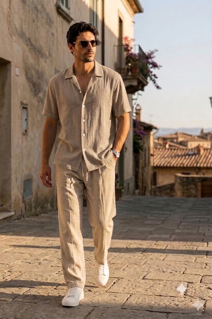 Men's Vizon Linen Cuban Collar Shirt – Premium Resort & Beach Linen Shirt