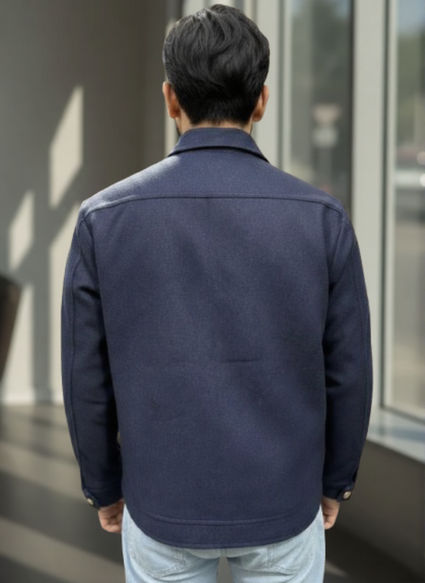 Navy Blue Urban Tweed Jacket by Emporeo
