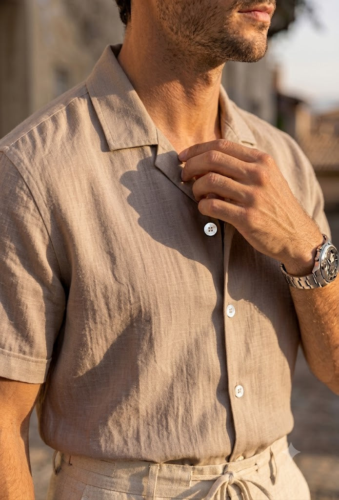 Men's Vizon Linen Cuban Collar Shirt – Premium Resort & Beach Linen Shirt