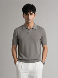 Grey Royal Knit Polo by Emporeo