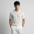 White Royal Knit Polo by Emporeo