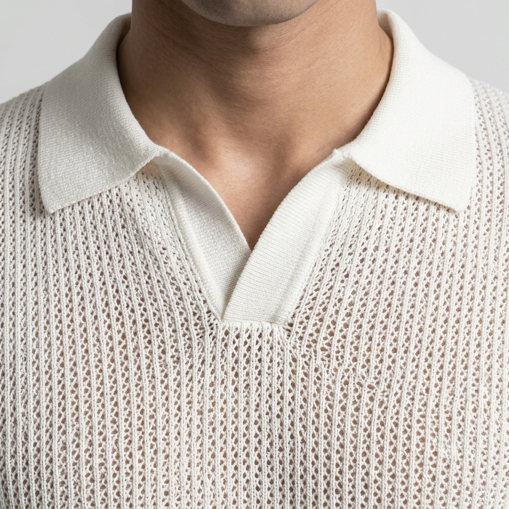 White Royal Knit Polo by Emporeo