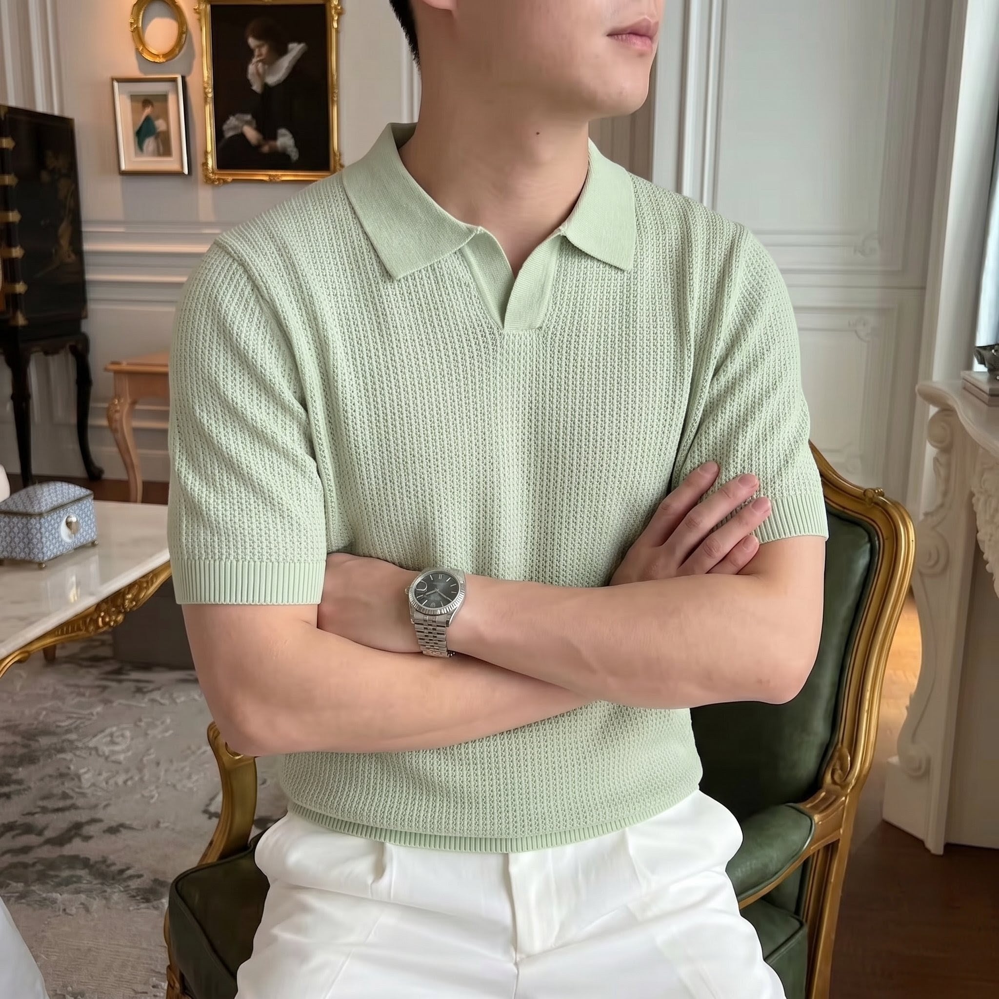 Lime Royal Knit Polo by Emporeo