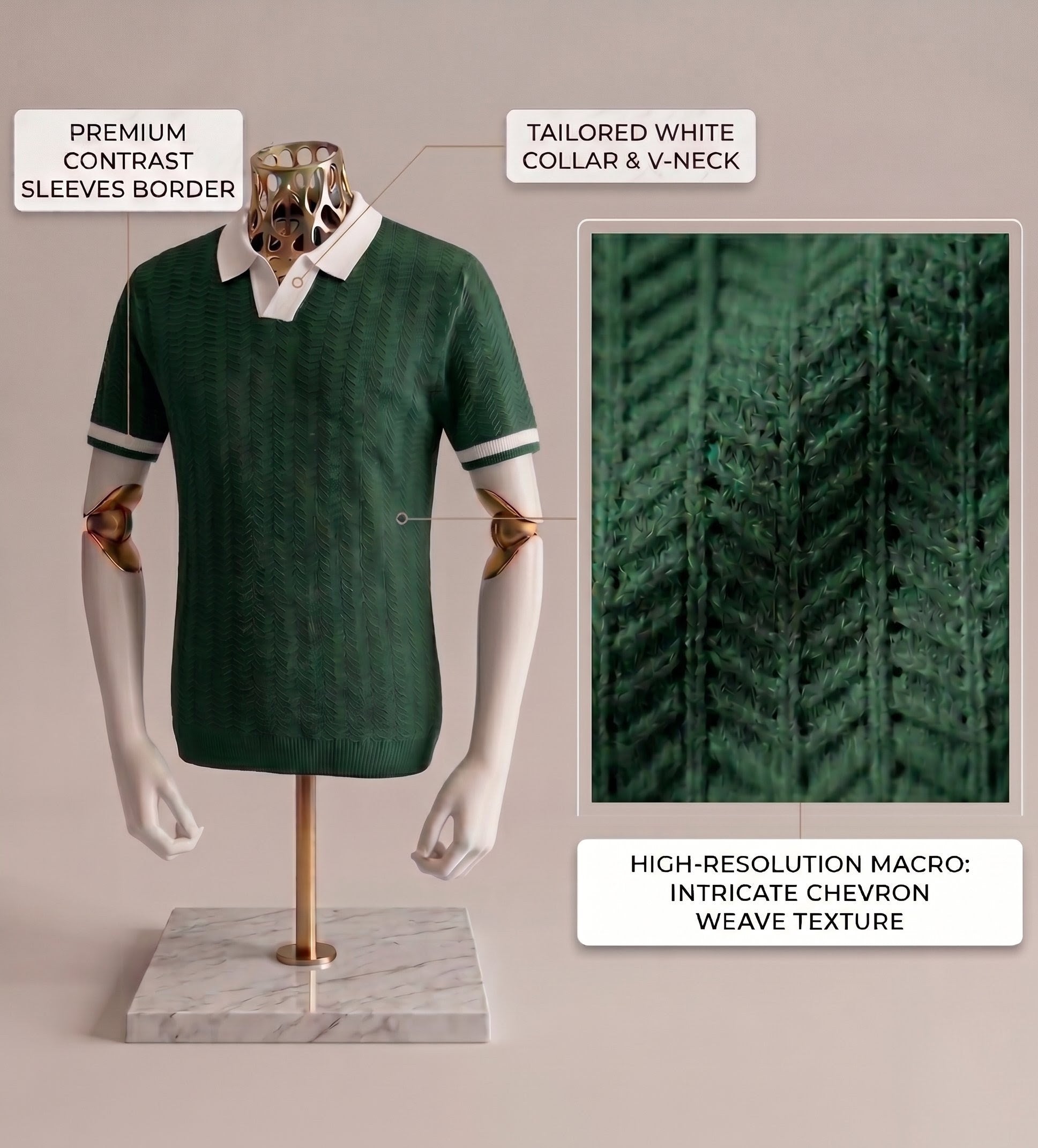 Green Aura Knit Polo by Emporeo