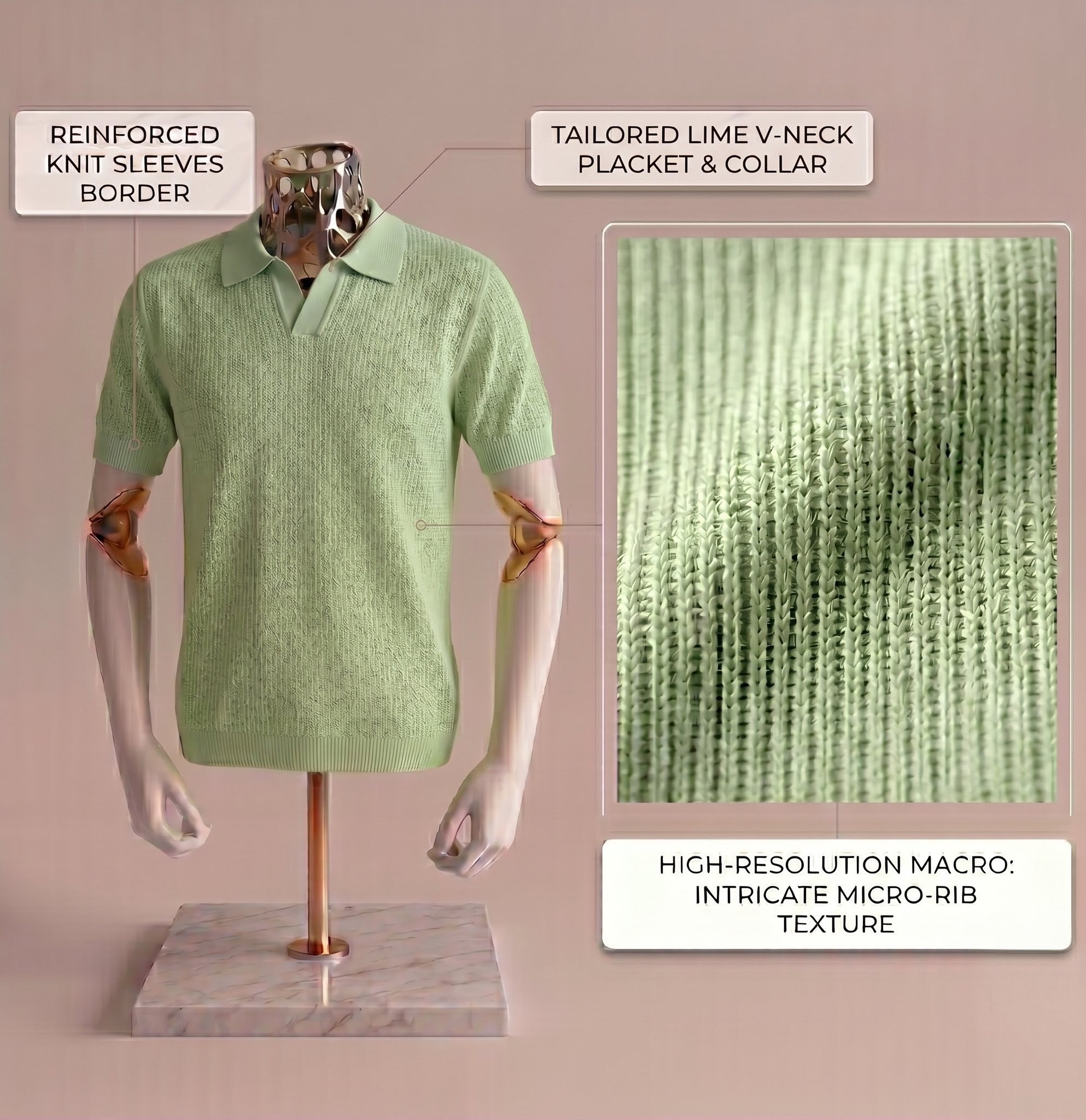 Lime Royal Knit Polo by Emporeo