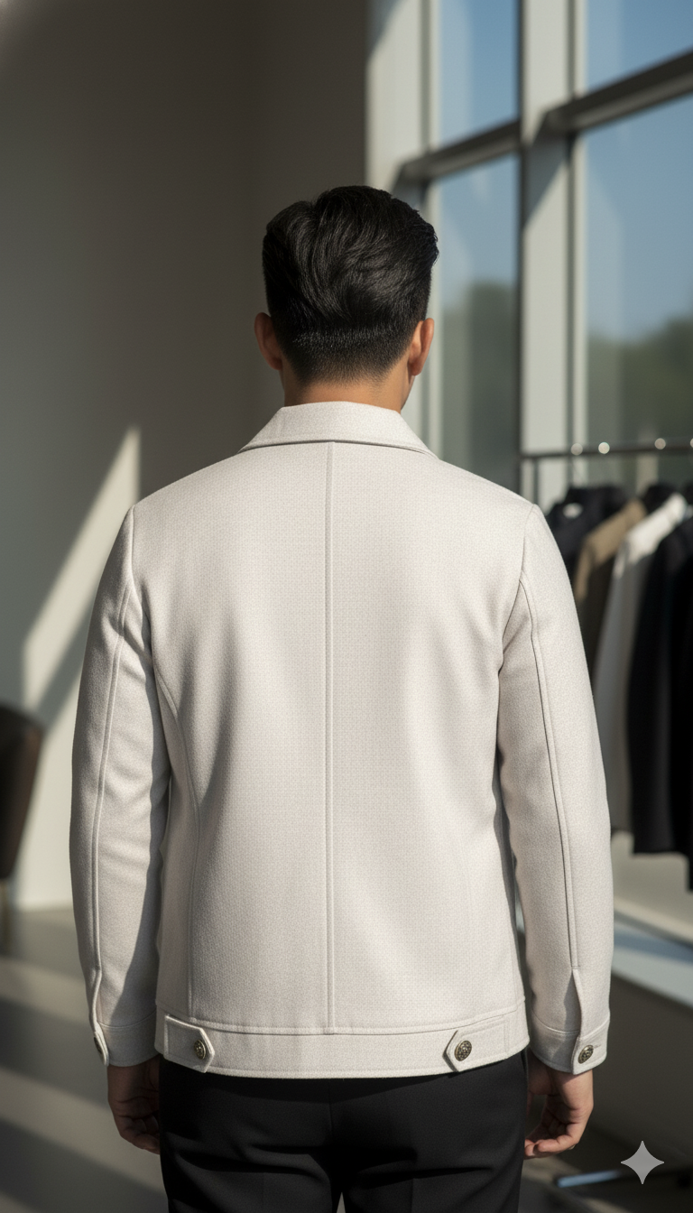 Beige Urban Tweed Jacket by Emporeo