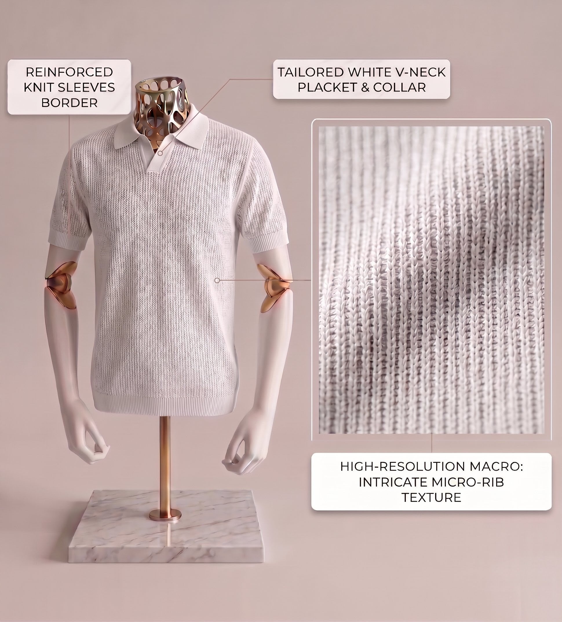 White Royal Knit Polo by Emporeo