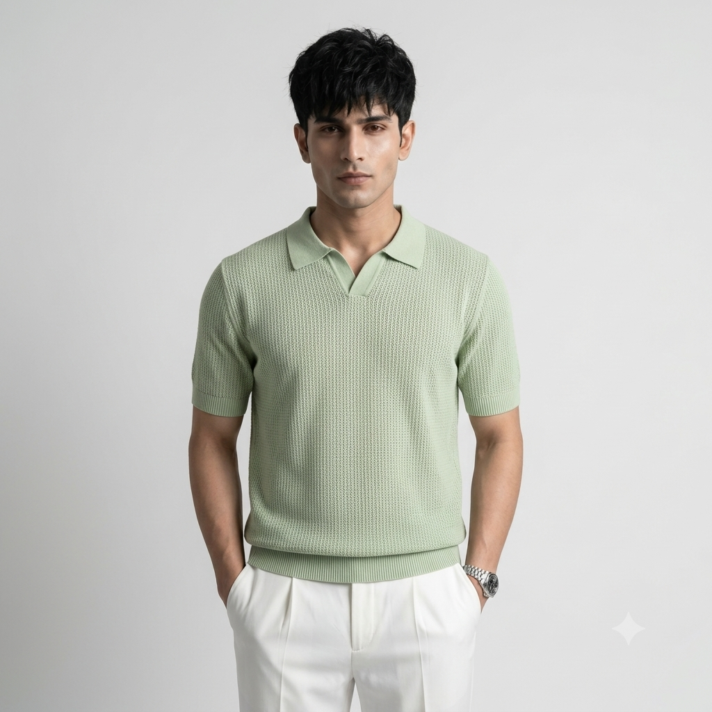 Lime Royal Knit Polo by Emporeo