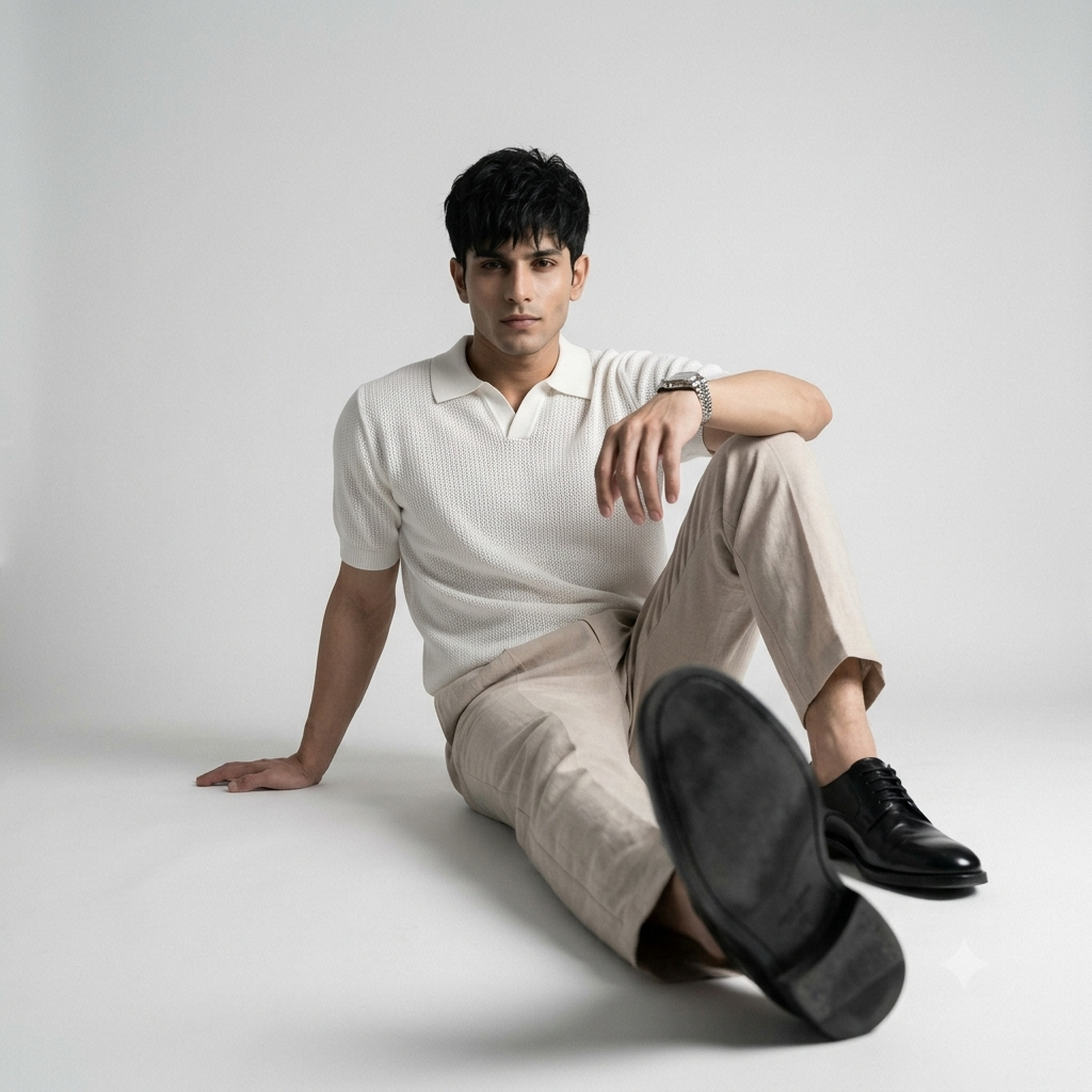 White Royal Knit Polo by Emporeo
