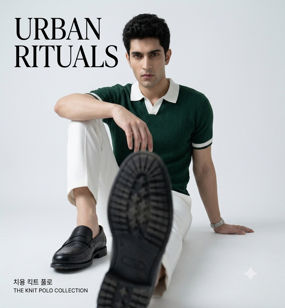 Green Aura Knit Polo by Emporeo