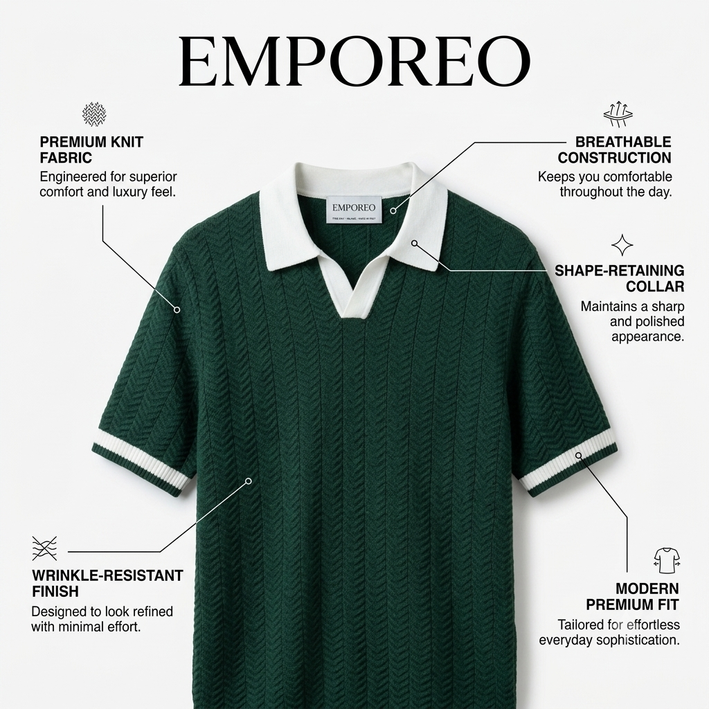 Green Aura Knit Polo by Emporeo