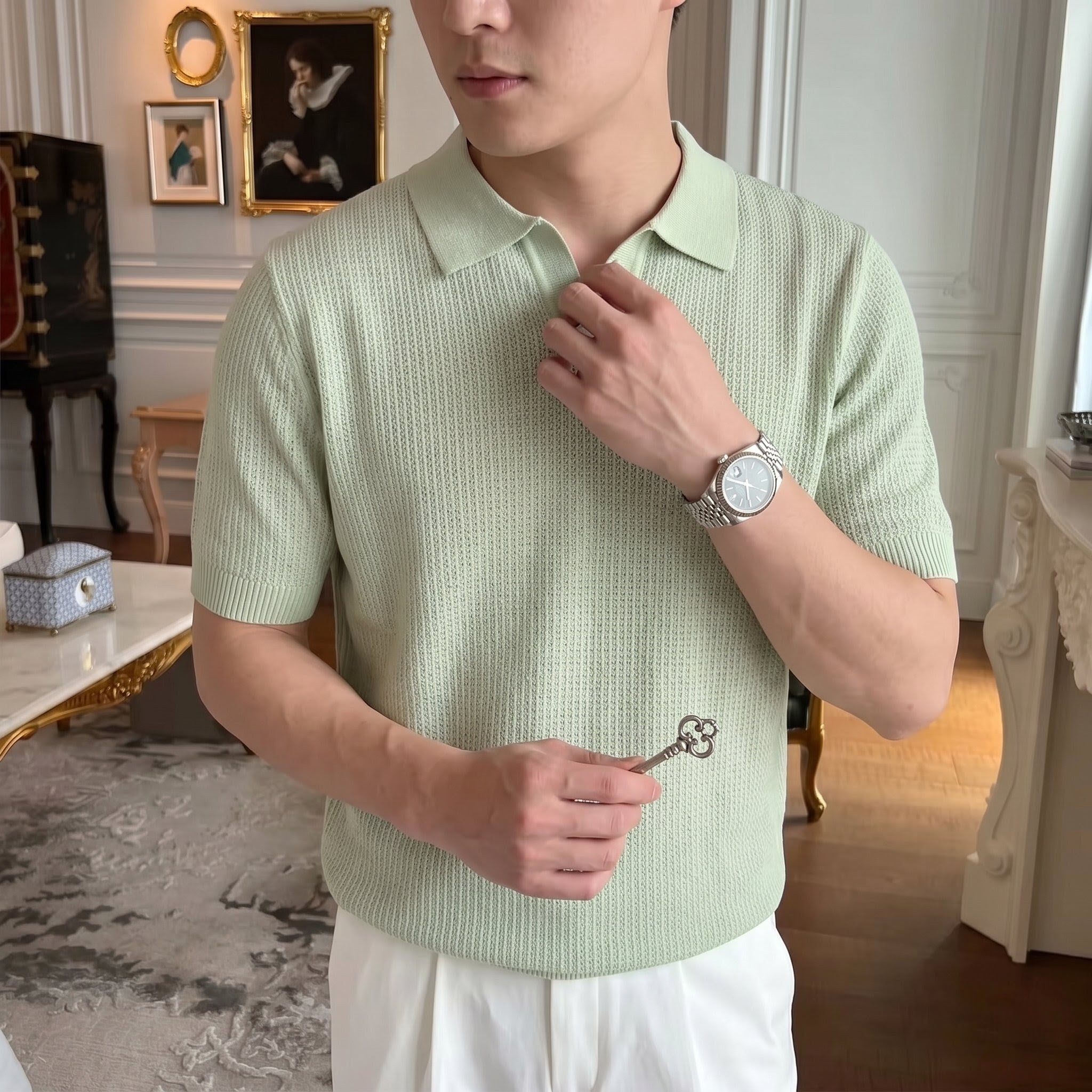 Lime Royal Knit Polo by Emporeo