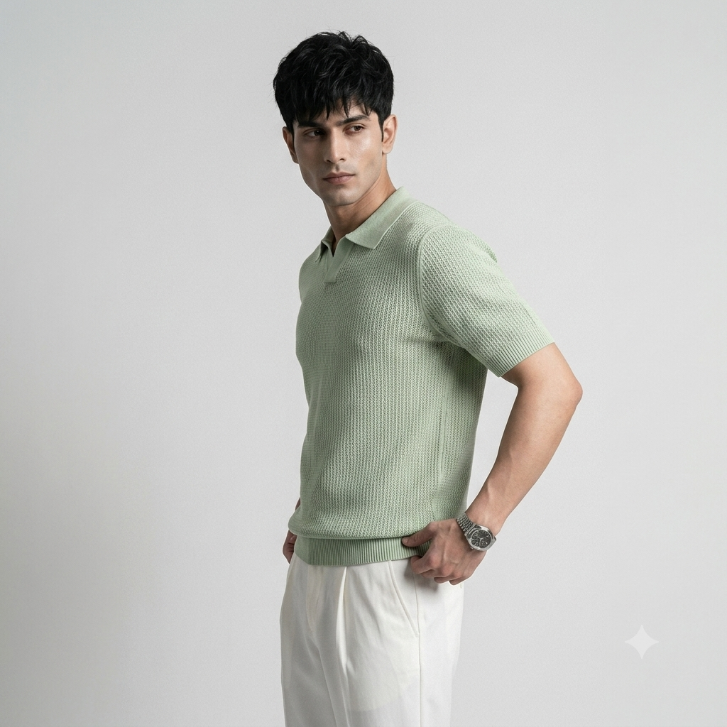 Lime Royal Knit Polo by Emporeo