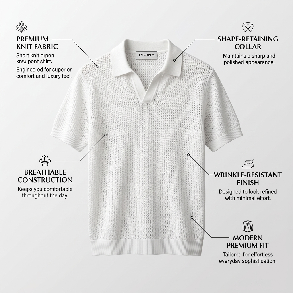 White Royal Knit Polo by Emporeo