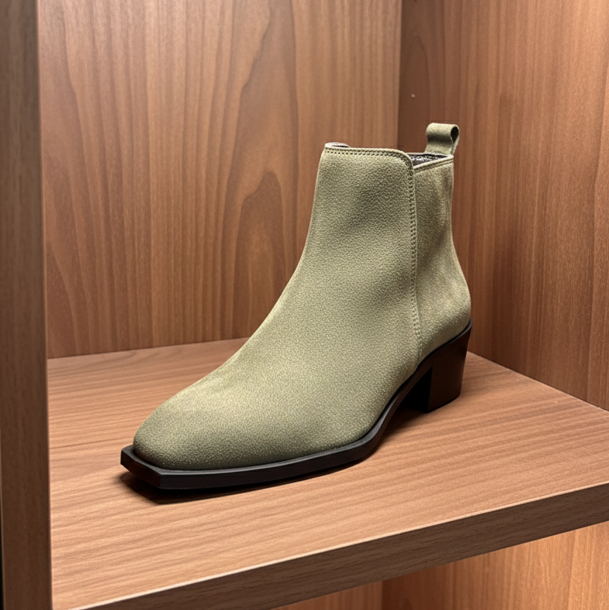 Premium 100% Genuine Suede Chelsea Boots (Sage Green)