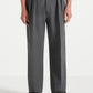 Elephant Grey Relaxed Fit Two Pleated Tailored Trouser By Emporeo