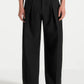 Noir Black Box Pleat Wide Leg Trousers By Emporeo