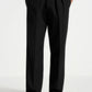 Midnight Black Relaxed Fit Two Pleated Tailored Trouser By Emporeo