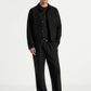 Midnight Black Relaxed Fit Two Pleated Tailored Trouser By Emporeo
