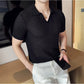 Black Onyx Weave Knit Polo by Emporeo