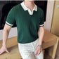 Bottle Green Aura Knit Polo by Emporeo