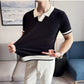 Jet Black Aura Knit Polo by Emporeo