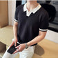 Jet Black Aura Knit Polo by Emporeo