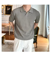 Moonstone Grey  Knit Polo by Emporeo
