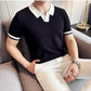 Jet Black Aura Knit Polo by Emporeo