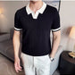 Jet Black Aura Knit Polo by Emporeo