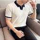 Frost White Aura Knit Polo by Emporeo