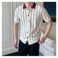 Montrose Striped Knit Polo by Emporeo