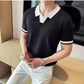 Jet Black Aura Knit Polo by Emporeo