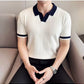 Frost White Aura Knit Polo by Emporeo