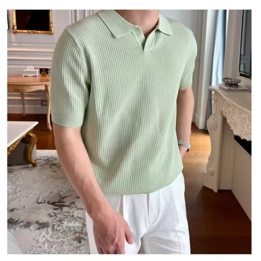 Olive Royal Knit Polo by Emporeo