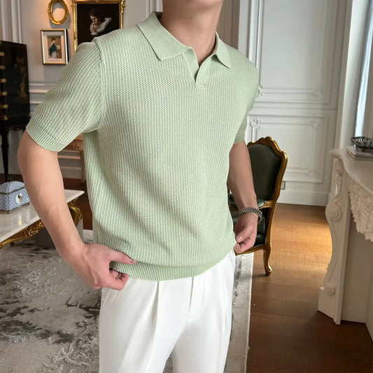 Olive Royal Knit Polo by Emporeo