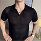 Black Onyx Weave Knit Polo by Emporeo