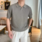 Moonstone Grey  Knit Polo by Emporeo