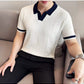 Frost White Aura Knit Polo by Emporeo